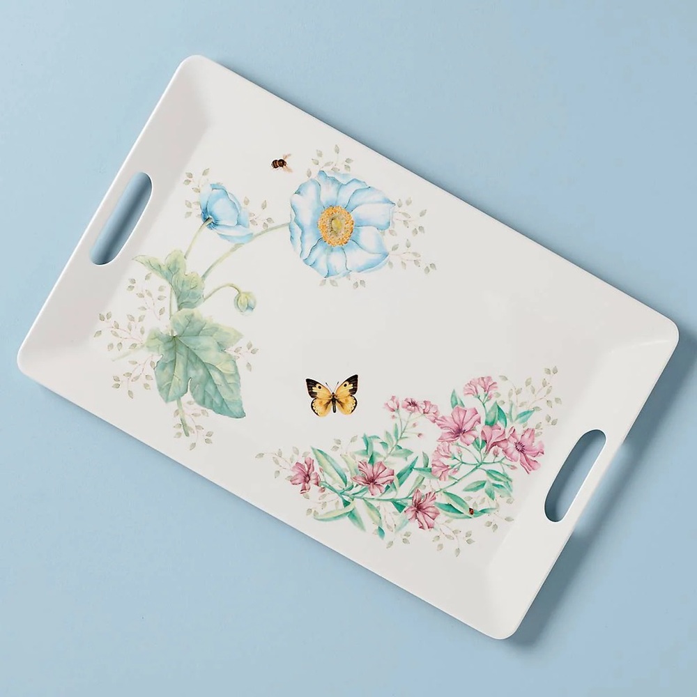 Lenox butterfly meadow melamine handheld serving tray. Great condition.